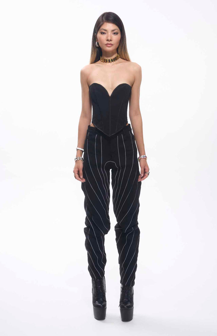 Umee Heart Shape Corsette Top Black.