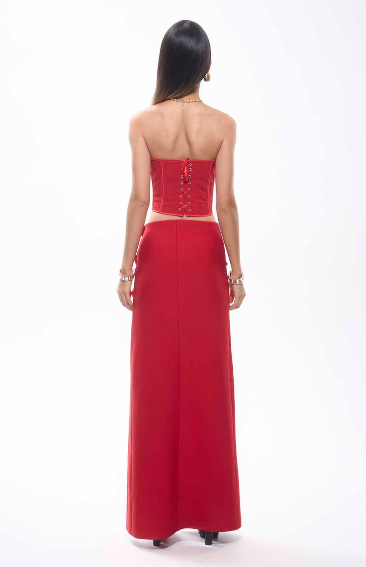 Umee Heart Shape Corsette Top Red.