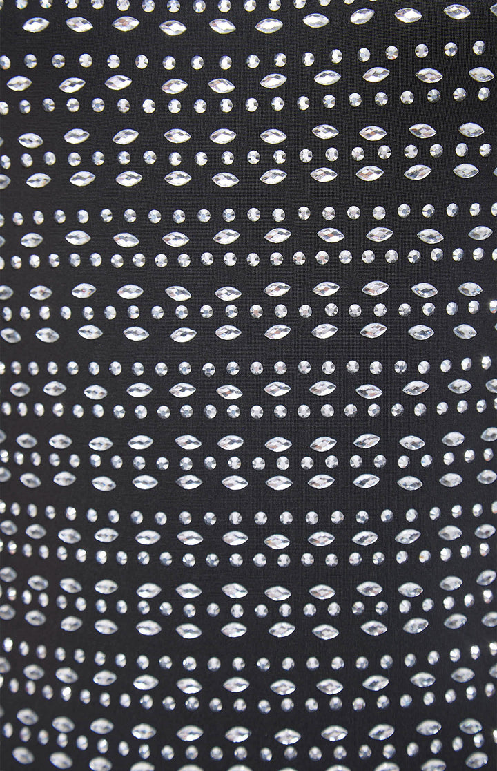 Woba Embellished Crystal Maxi Dress Black.